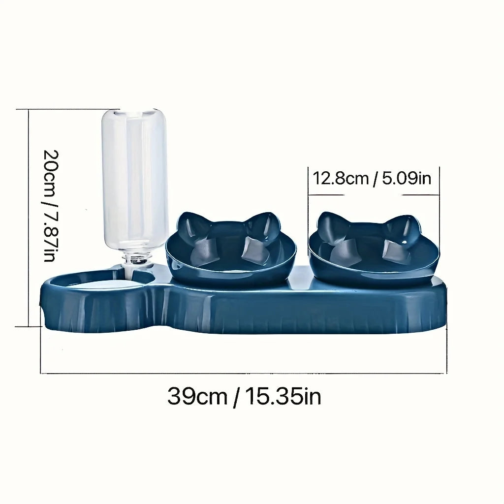 3 in 1 Pet Bowls with Gravity Water Feeder