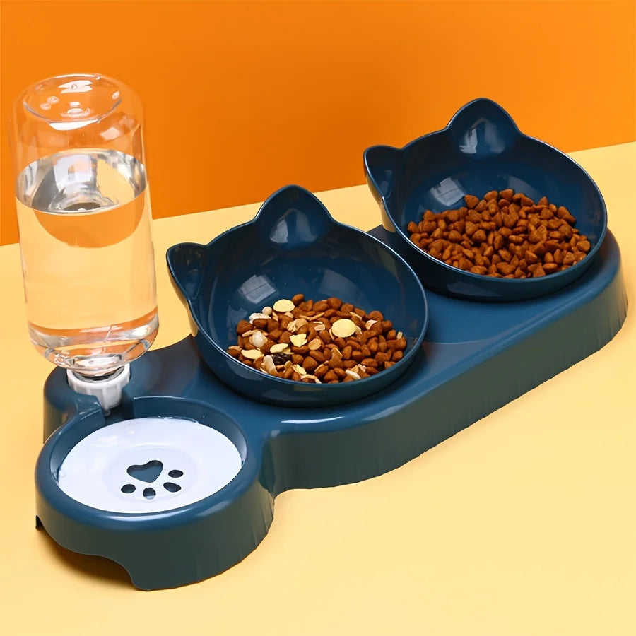3 in 1 Pet Bowls with Gravity Water Feeder