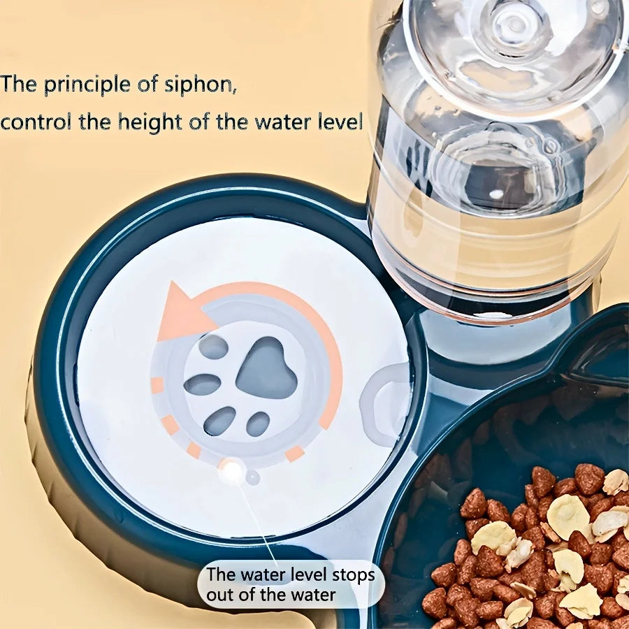 3 in 1 Pet Bowls with Gravity Water Feeder