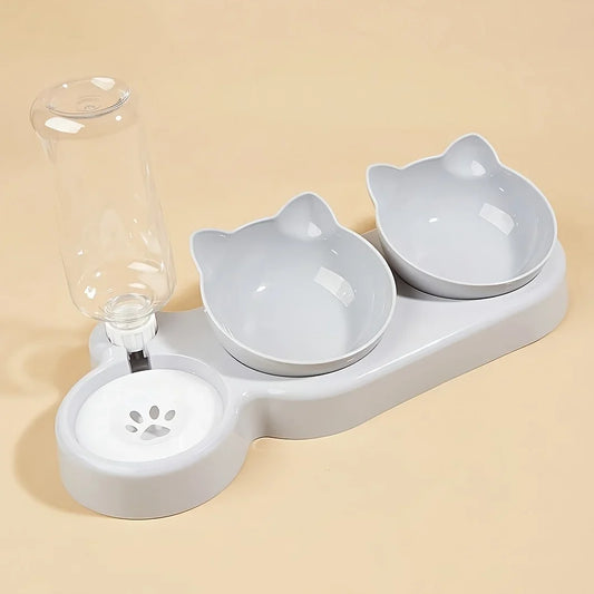 3 in 1 Pet Bowls with Gravity Water Feeder