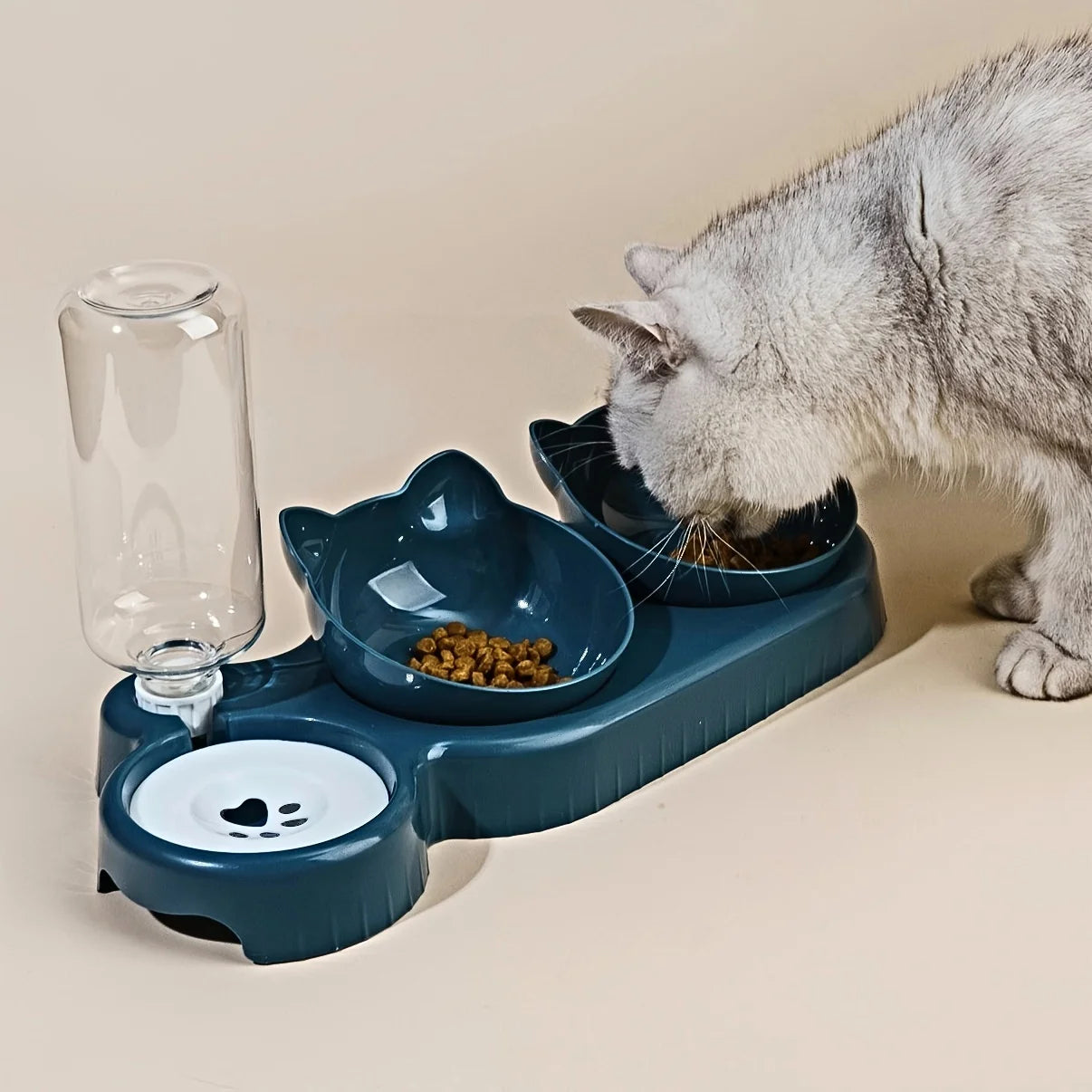 3 in 1 Pet Bowls with Gravity Water Feeder