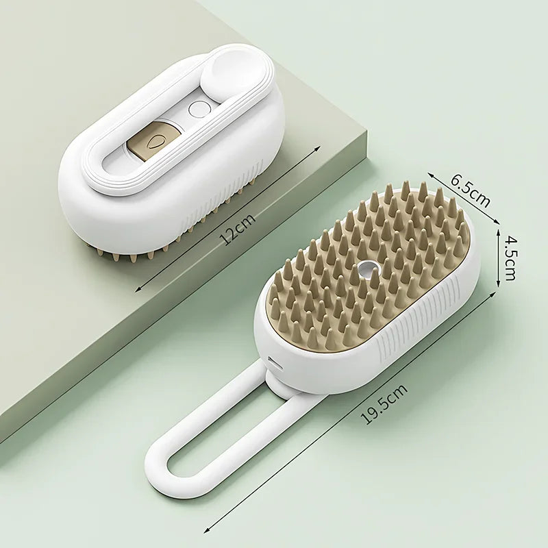  3-in-1 Electric Pet Spray Grooming Brush – Groom, Detangle & De-Shed