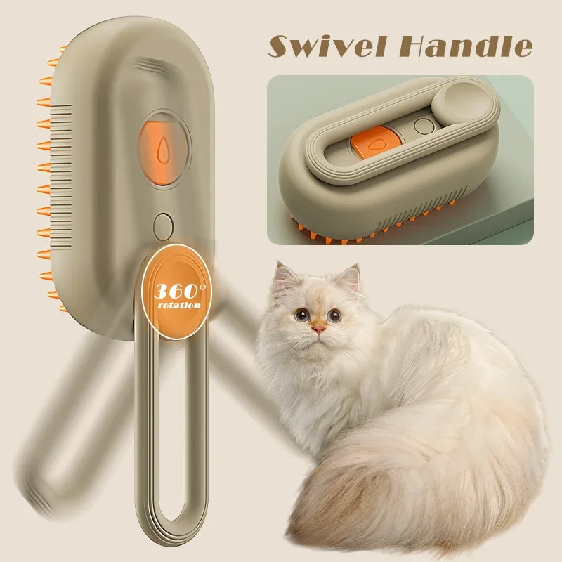  3-in-1 Electric Pet Spray Grooming Brush – Groom, Detangle & De-Shed