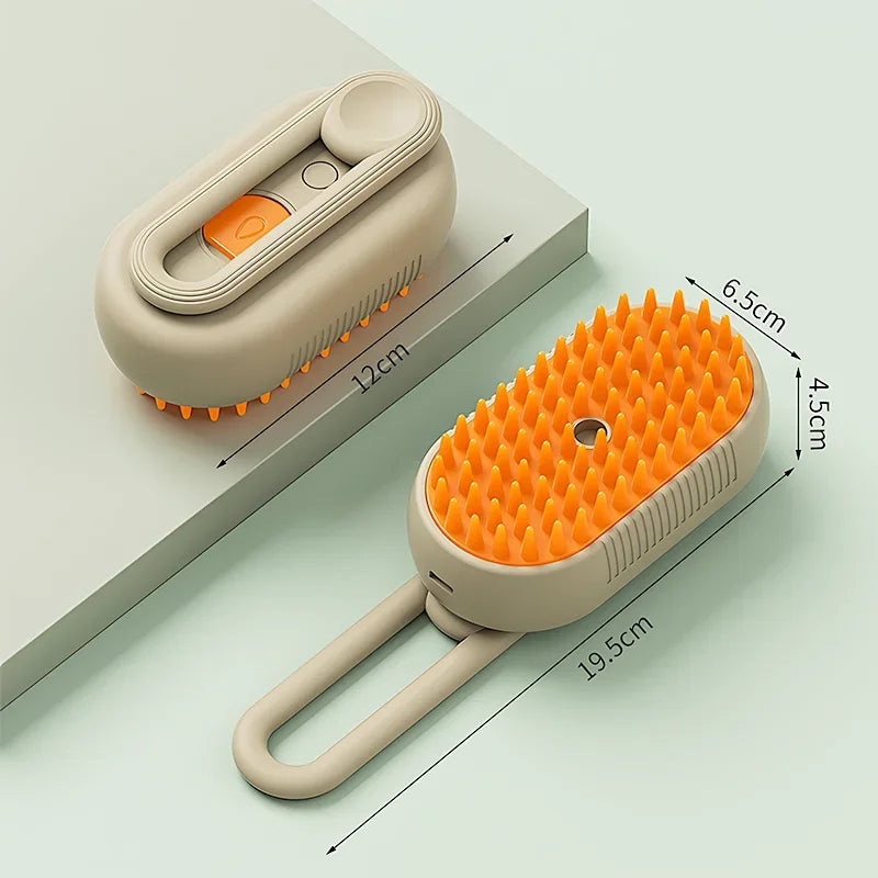  3-in-1 Electric Pet Spray Grooming Brush – Groom, Detangle & De-Shed