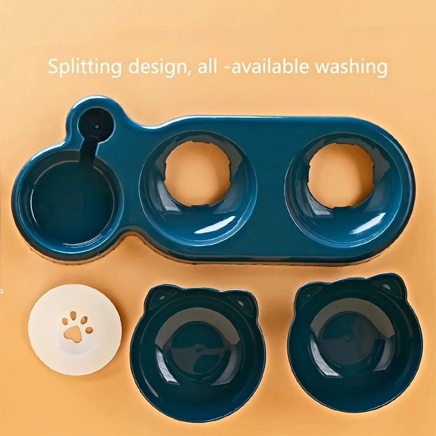 3 in 1 Pet Bowls with Gravity Water Feeder